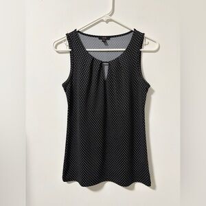 Jacob Polka Dot Sleeveless Top Tank with Keyhole Neckline Small